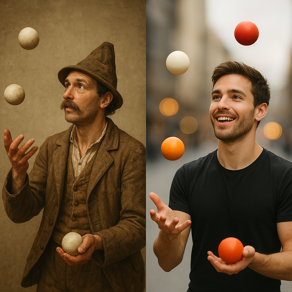 Kuglarz dawniej i dziś – sztuka, która wciąż zachwyca