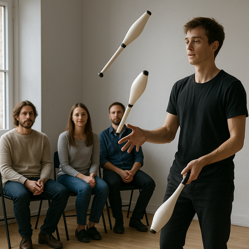 Jak kuglarze uczą się występować z publicznością