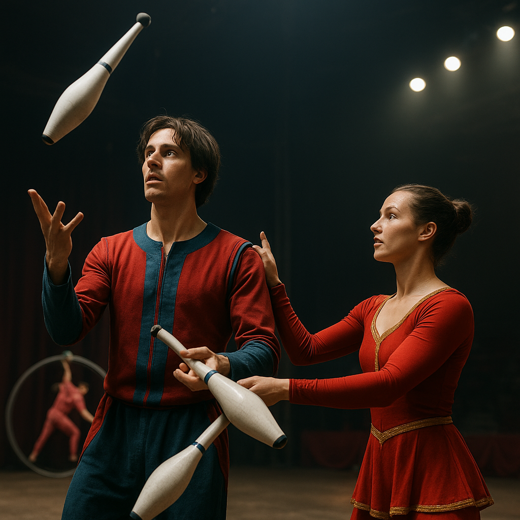 Jak wygląda współpraca kuglarzy przy dużych spektaklach