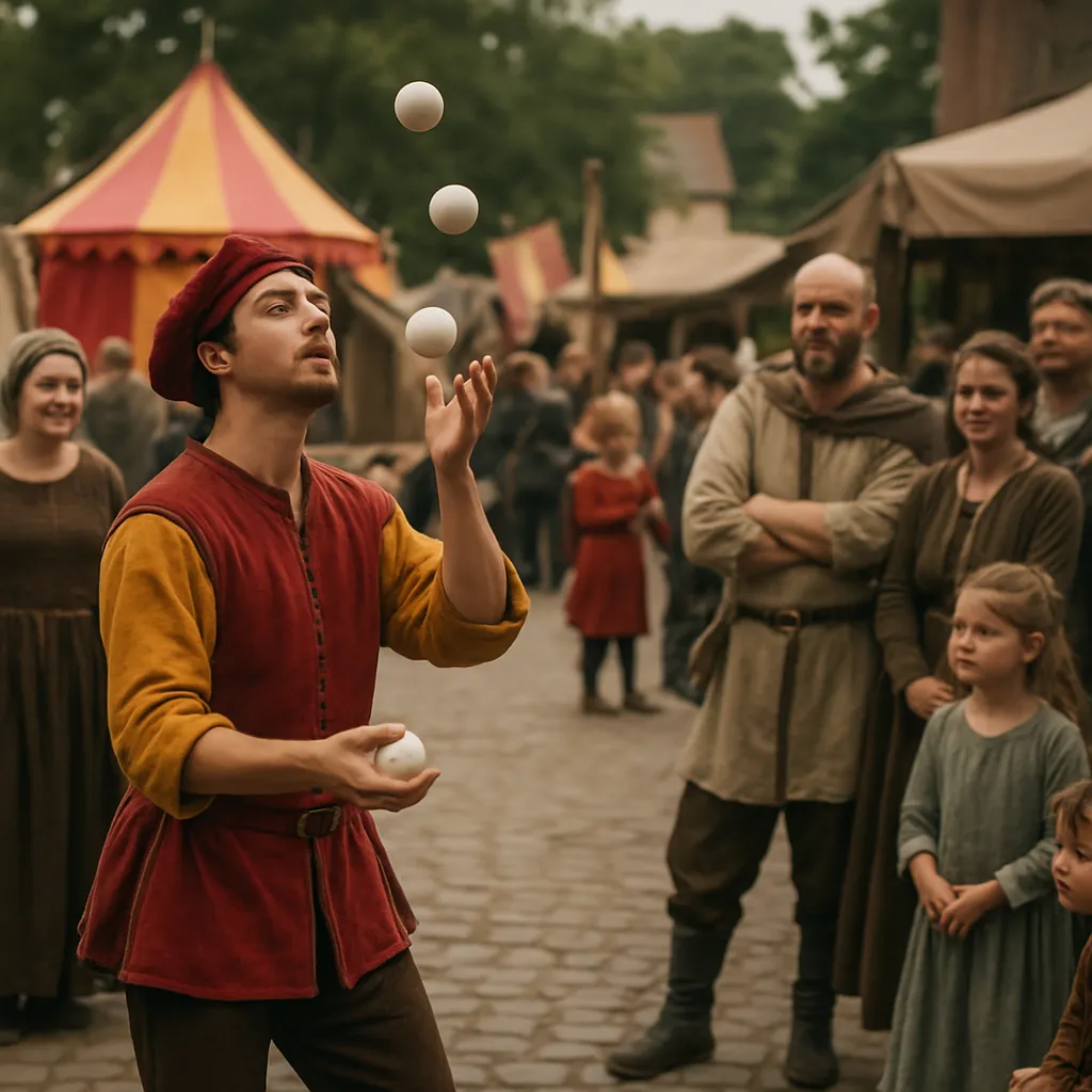 Jak wyglądają występy kuglarzy na festynach i jarmarkach historycznych